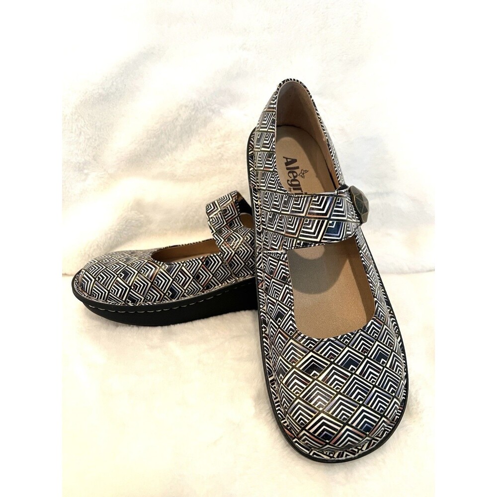 Algeria by PG Lite Mary Jane Shoes Women Size 40 Walking Comfort Nurse Geometric